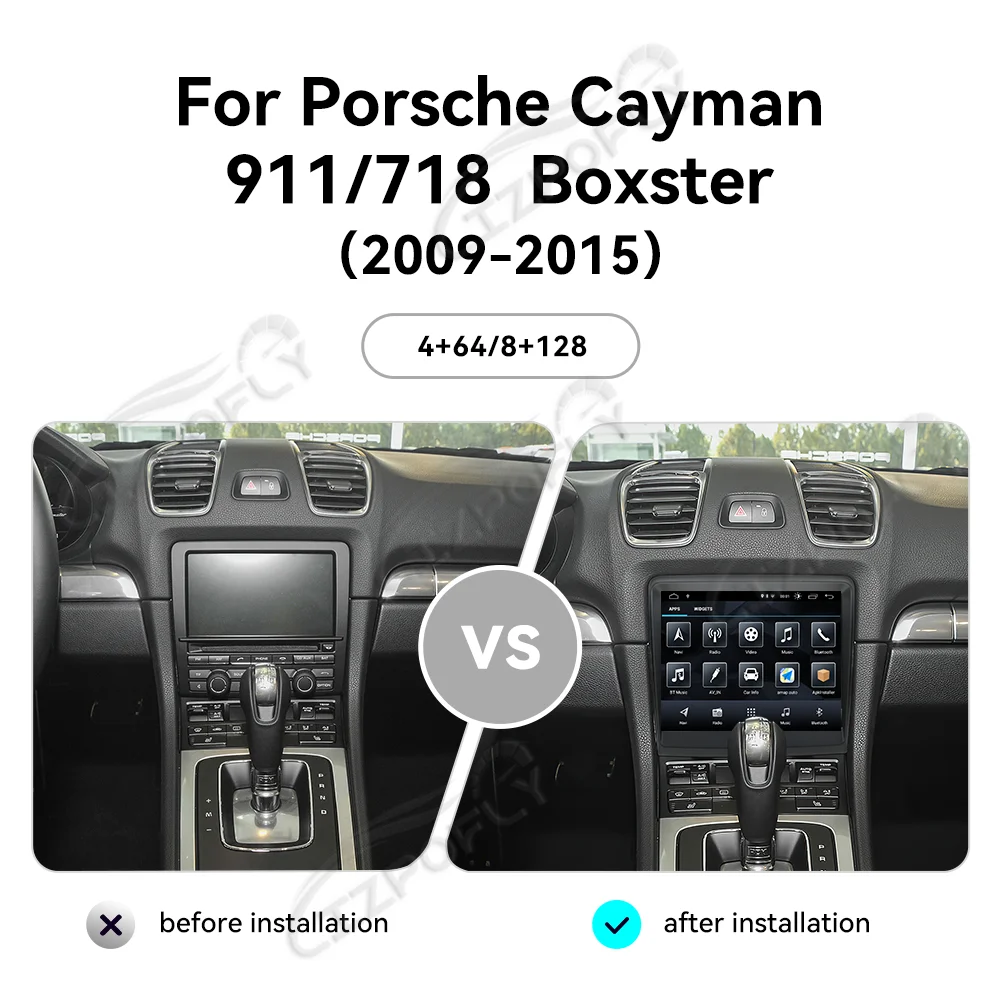 8.4 Inch Android 13 CarPlay Car Radio For Porsche Cayman 911/718 Boxster 2009-2015 Touch Screen Multimedia Player GPS Navigatio