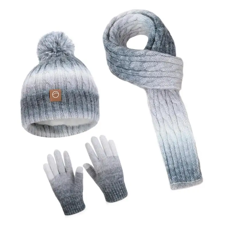 652F Toddler Hat Scarf Gloves Set Winter Accessory For Kids Outdoor Play School Commutes Adventures Warm Headpiece Neckwear