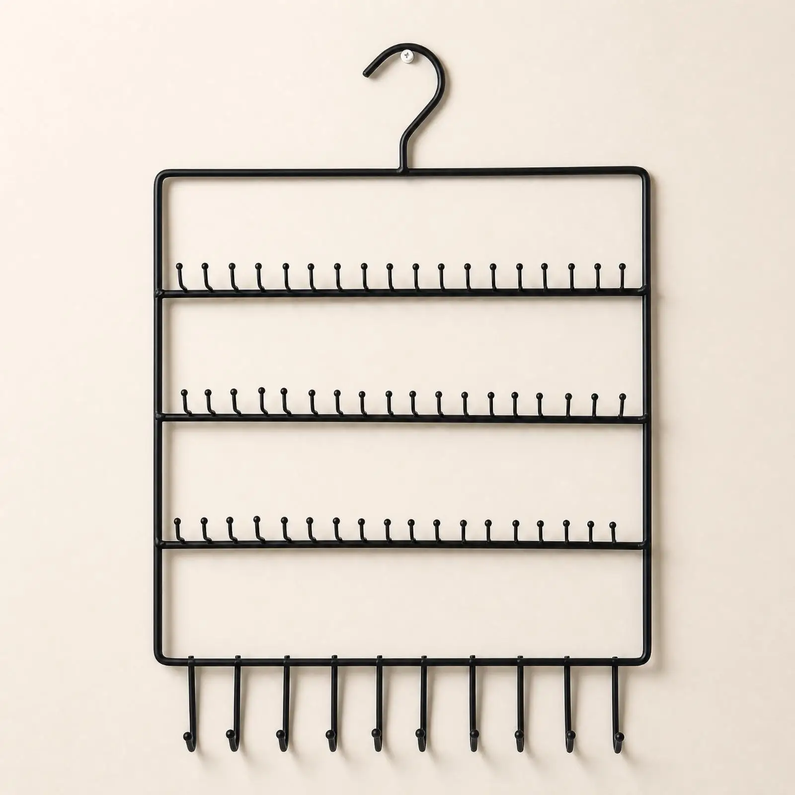 Jewelry Display Stand Wall Rack Metal Organizer with Transparent Hooks for Necklaces Bracelets Earrings Storage for Closet