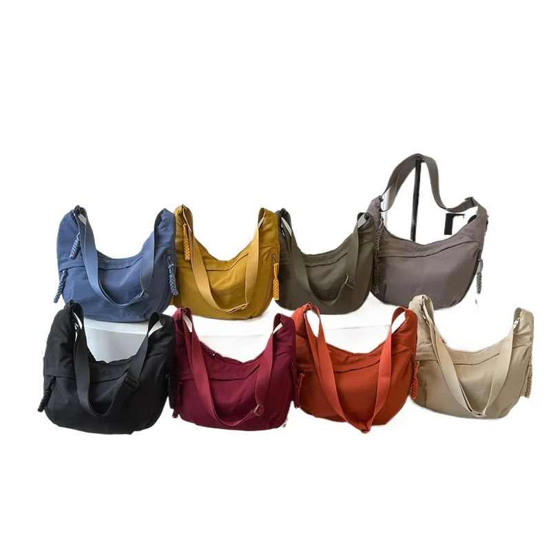 

Women's Crossbody Bag Large Capacity Solid Color Versatile Dumpling Bag Lightweight Commuter Backpack