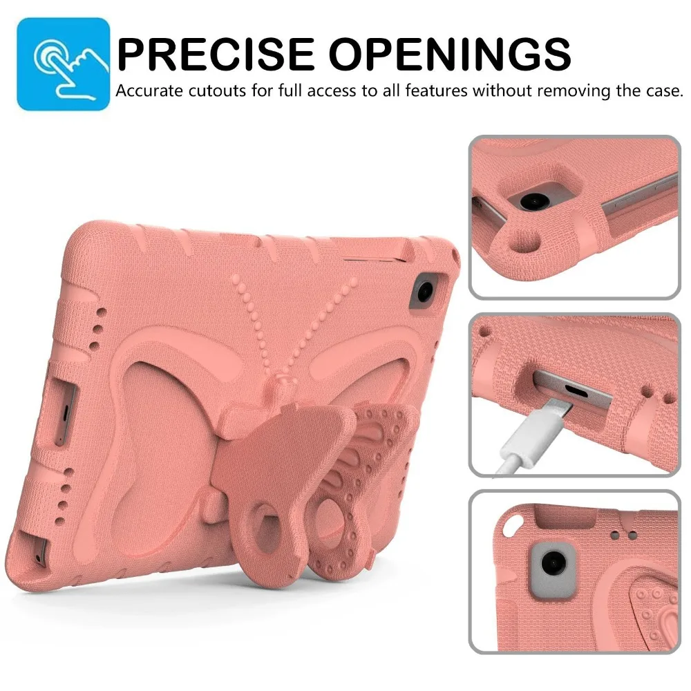 NOWE etui EVA Kids Butterfly Stand Case do tabletu Samsung Tab A11+A9+Plus 11"SM-X210 X216B, pokrowiec na tablet Tab A11/A9 8.7"X110/X115 Funda+Strap — zdjęcie produktu 5