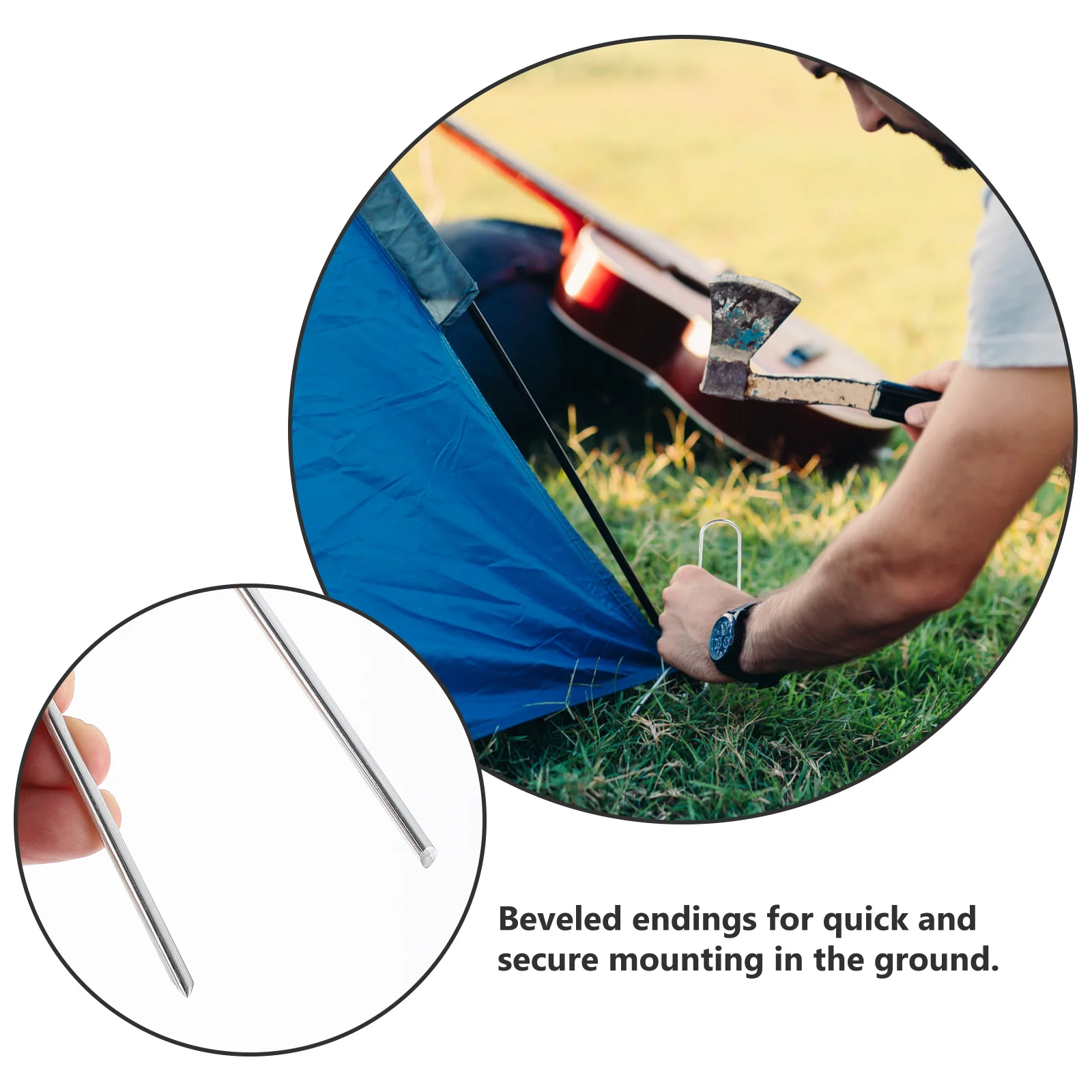 50 قطعة أوتاد أرضية مجلفنة على شكل حرف U لحديقة الدفيئة في الهواء الطلق خيمة تثبيت الأظافر المراسي المراسي القماش الأرضي السحابات #6