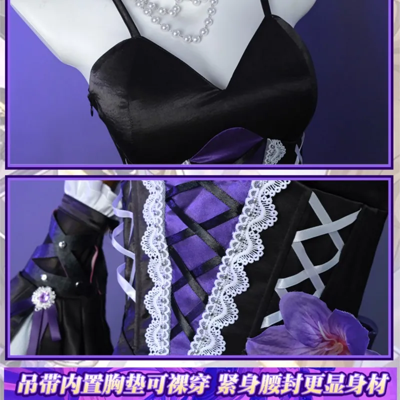 AHonkai Star Rail The Herta disfraz de Cosplay gótico conjunto de vestido de Anime traje de personaje oscuro Sexy Halloween juego de rol Navidad Cos
