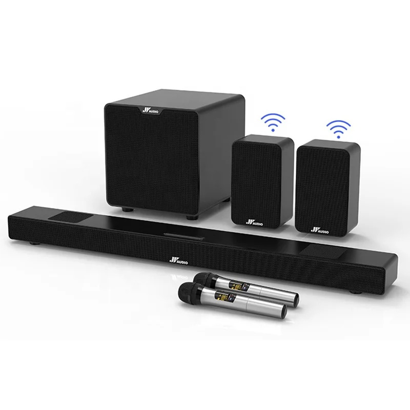 5.1CH LED Display Home Audio Stereo System Sound Bar With Wired Soundbar And Surround Sound Speakers With Receiver