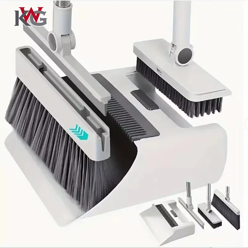 Set 4-in-1 di paletta, scopa e spazzola con testa rotante a 180 gradi per una pulizia facile anche negli angoli più difficili. Nuovo design, strumenti per la pulizia domestica.