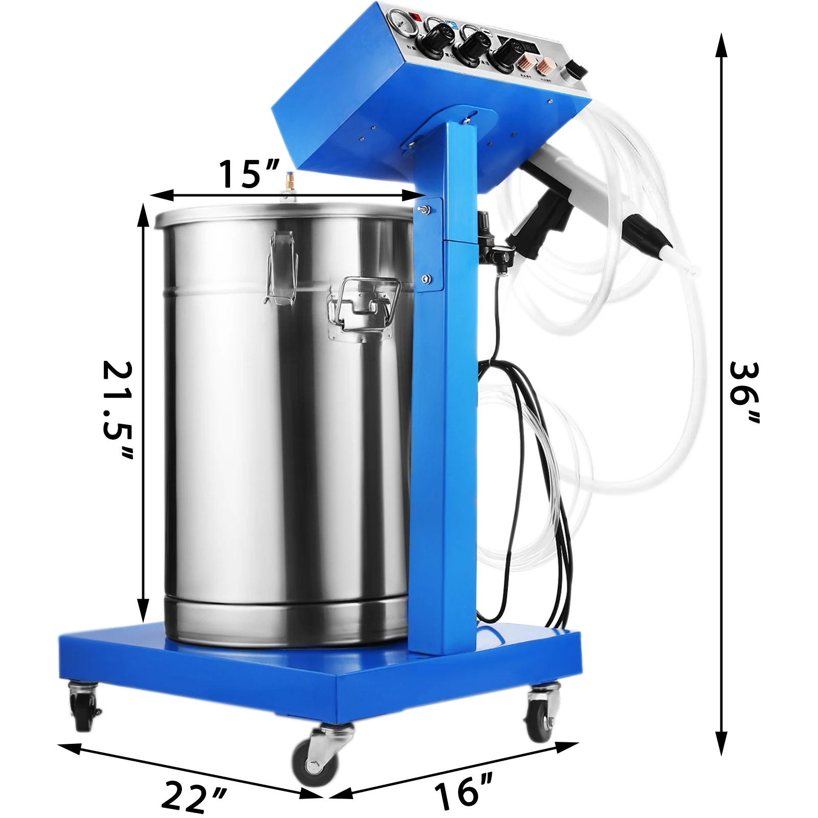 VEVOR Electrostatic Powder Coating System Machine with Control Panel Pump and Spray Gun Paint Equipment for Industries