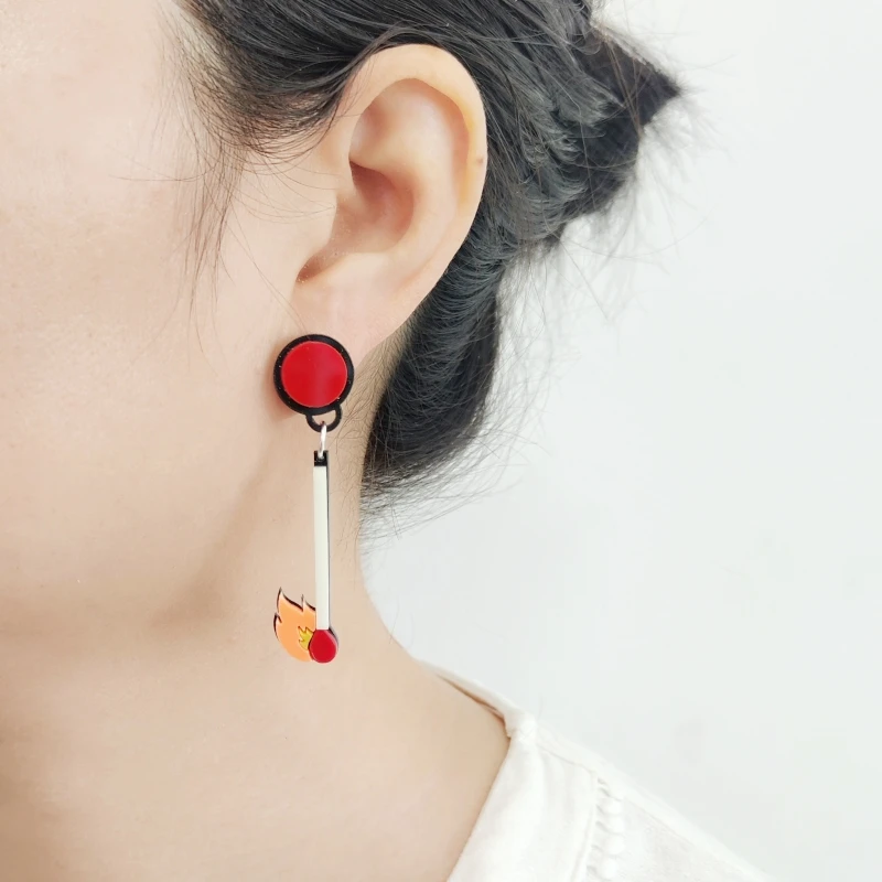 KUGUYS Matchstick Long Dangle Drop Earrings for Women Fashion Acrylic HipHop Jewelry