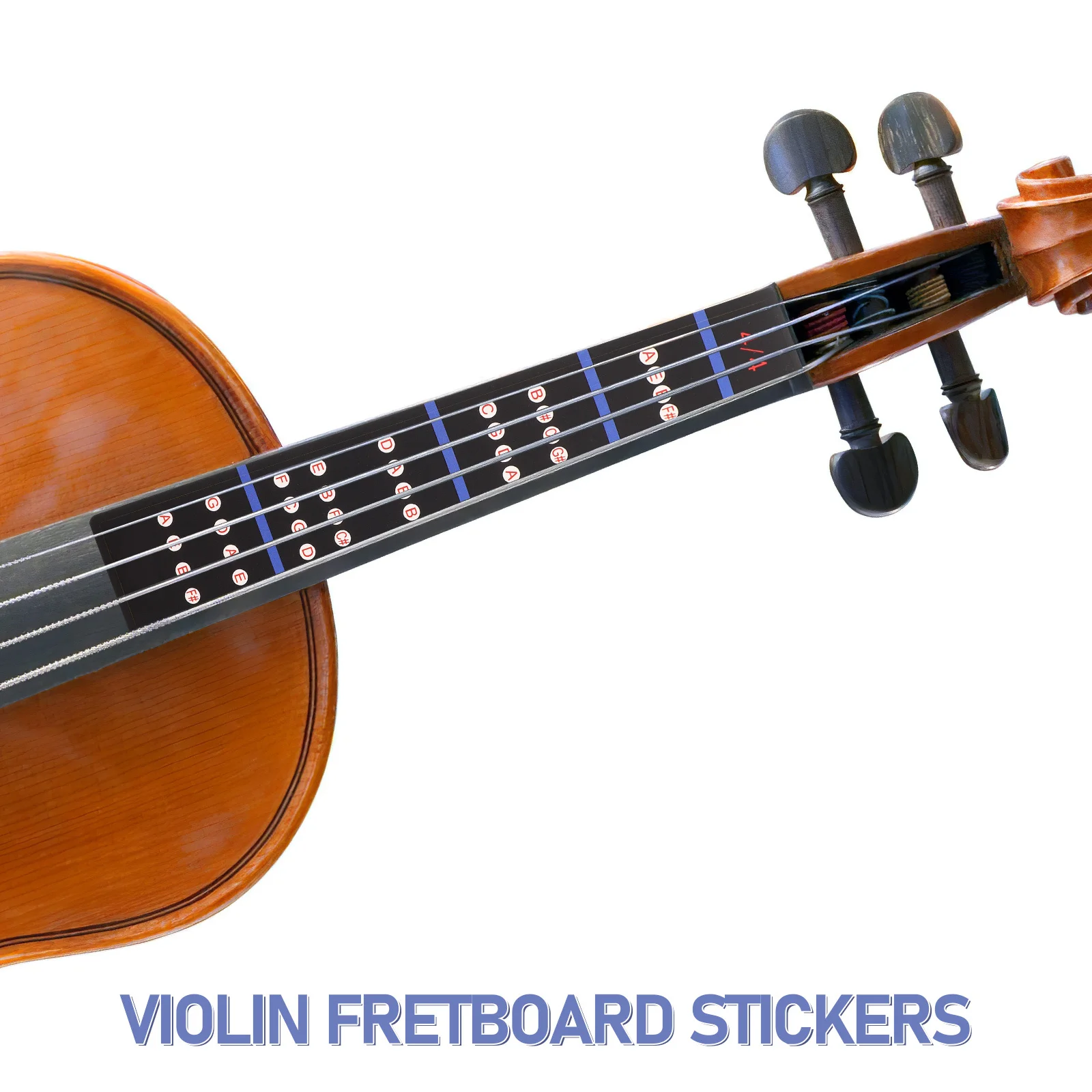 10 قطع من ملصقات وضع إصبع الكمان للطلاب، ملصقات لوحة الفريتس الشفافة، منحنى التعلم المحسن، آمنة وقابلة للإزالة للحجم الكامل #3