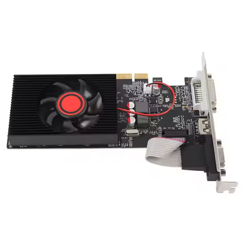 1GB DDR3 64 Bit Gaming Graphics Card PCIe 2.0 16X Video Card for Computer PCs with HD Multimedia Interface VGA DVI Port Cooling