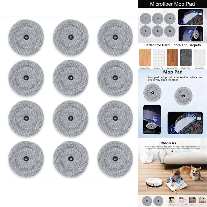 

Сменные тканевые подушечки для швабры Forroborock Saros 10/G30, детали для пылесоса, многоразовые моющиеся подушечки для швабры, 6 шт.