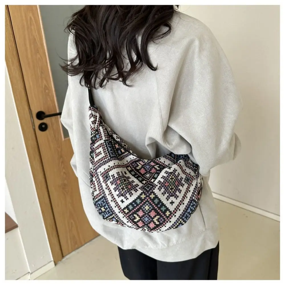 Women Female Large-capacity Shoulder Bags Students Canvas National Style Handbags Underarm Bags Messenger Bag view 2