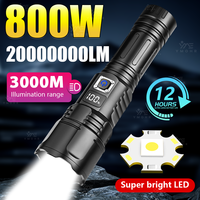 800W Highlight Flashlight Strong Hand Light Portable Torch Lamp Hand Lamp USB Rechargeable LED Flashlight Outdoor Camping Hiking
