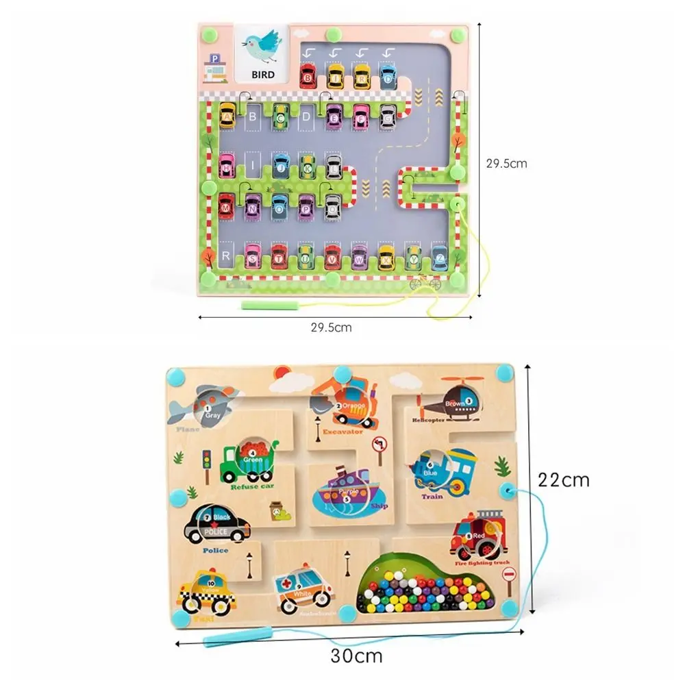 Montessori เขาวงกตแม่เหล็กของเล่น 26 ตัวอักษรตัวอักษรคําศัพท์การเรียนรู้ตัวอักษรเกมจับคู่การเรียงลําดับรูปร่างสี