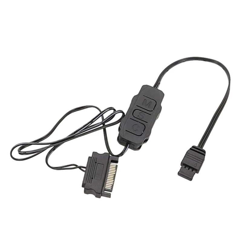 SATAs Power Cable for 5V 3Pin and 12V 4Pin RGBs Fan with Easy Installation PWM 601F