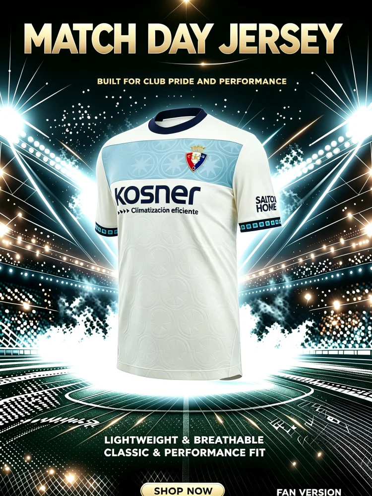 Osasuna 2026-27 Summer New Football Jersey 3D Print Quick-Dry Breathable Causal T-Shirt Men Women Sports Family Kids Tees