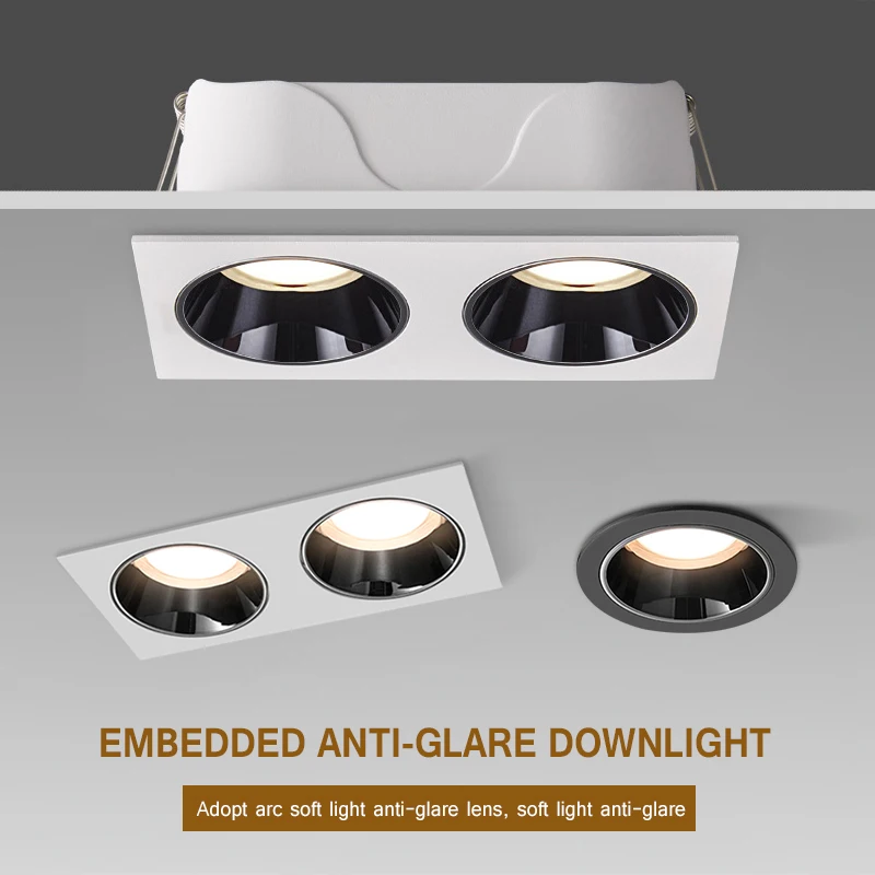 

7W 12W 15W 20W LED Recessed Downlight 85V-265V Dimmable Ceiling Spot Lamp for Home Living Room Bedroom Decor Lighting Spotlight