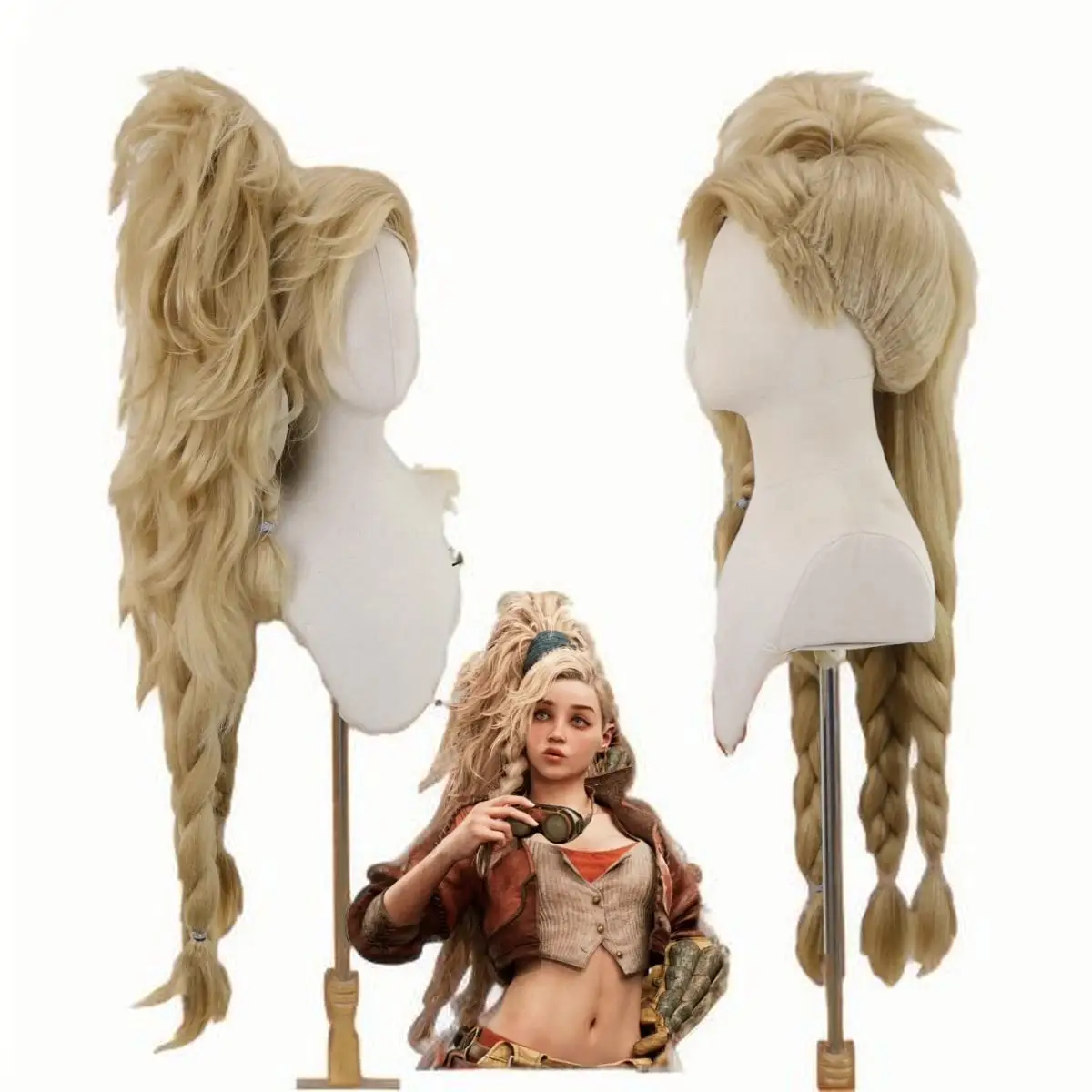 Monster Hunter Wilds Gemma Cosplay Wig Adult Size Synthetic Hair for Anime Costume Party