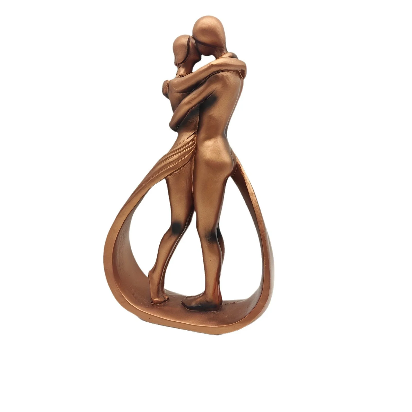 Loving Couple Resin Statue‌ - Handmade Kissing Figurine for Desk & Home