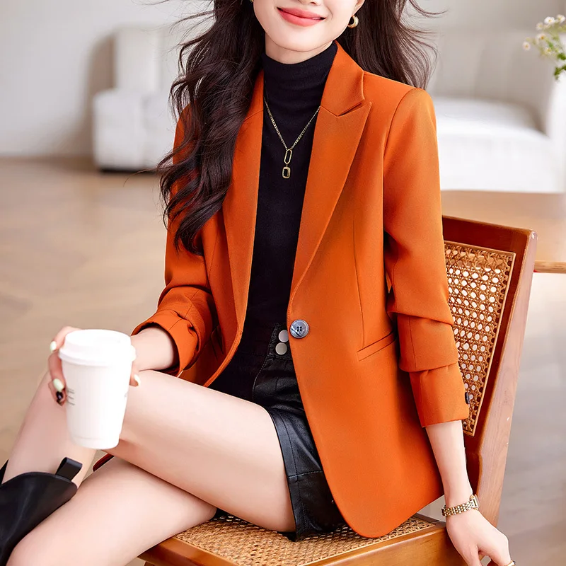 

High Quality Fabric Blazers Jackets Coat for Women Long Sleeve Professional Office Work Wear Outwear Tops Blaser Clothes