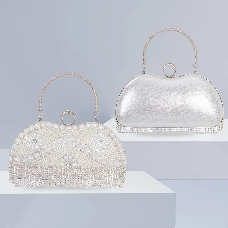 

Сумка для ужина, женская сумка ручной работы со стразами и бахромой, жемчугом, банкетная сумка Cheongsam Bolsos De Lujo, роскошные дизайнерские сумки высокого качества