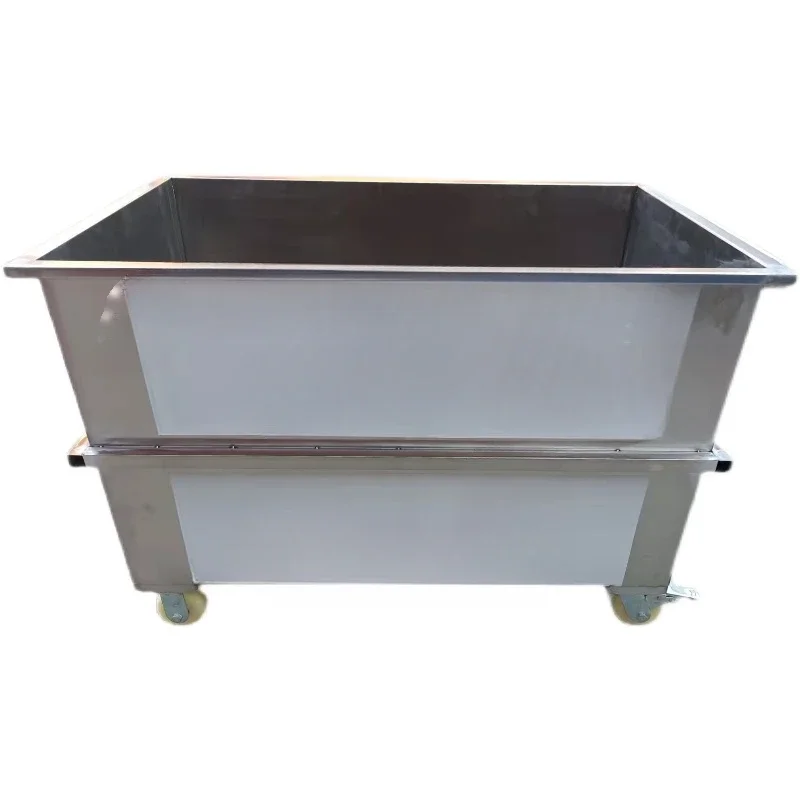 Stainless steel square water storage tank Customized storage box Industrial water storage bucket Trolley soaking pool Braised