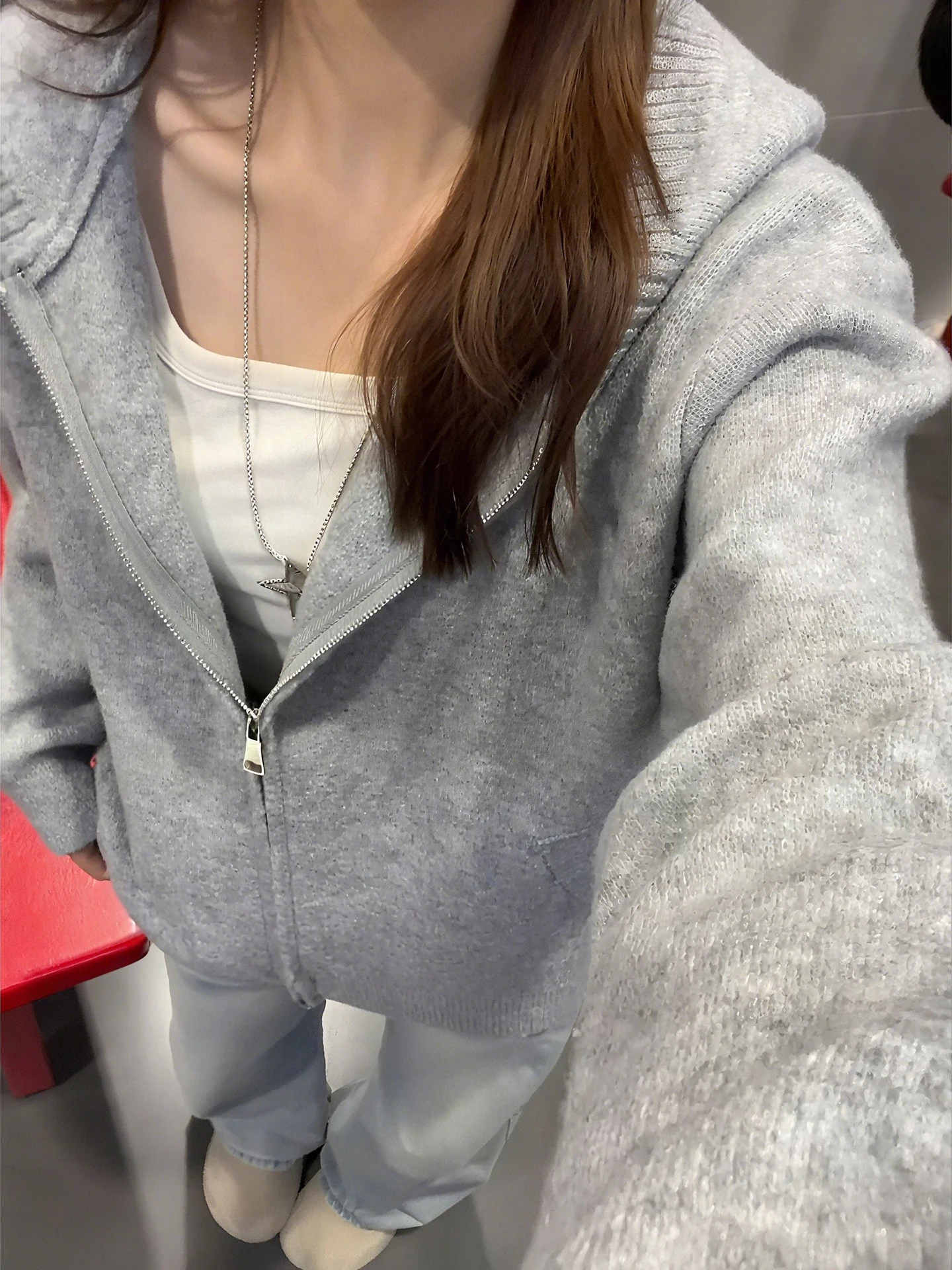 

ey Zipper Hoodie Sweatirt Men Women Autumn Loose Fit American Sle Open Cardigan Layering Top Comfortable Breathable