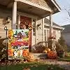 ROTERDON Fall Dog Garden Flag 12x18 Inch, Pumpkin Puppy Autumn Garden Flags Double Sided for Outside, Party Holiday Burlap F jjp