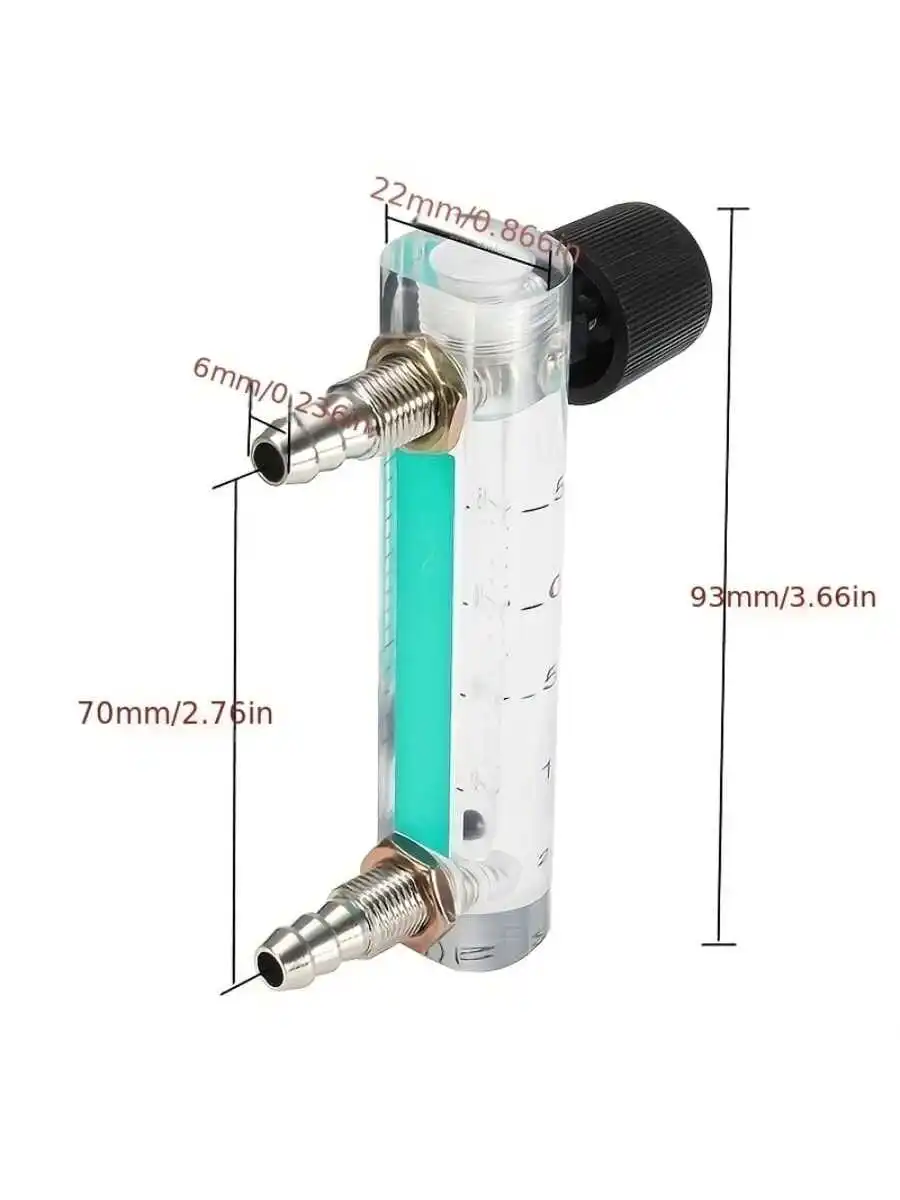 Air Oxygen Gas Flow Meter Flowmeter Caudalimetro Counter Flow Indicator O2 Oxigen Gas Meter Flow Device Switch 0.1-1.5L/min Heig