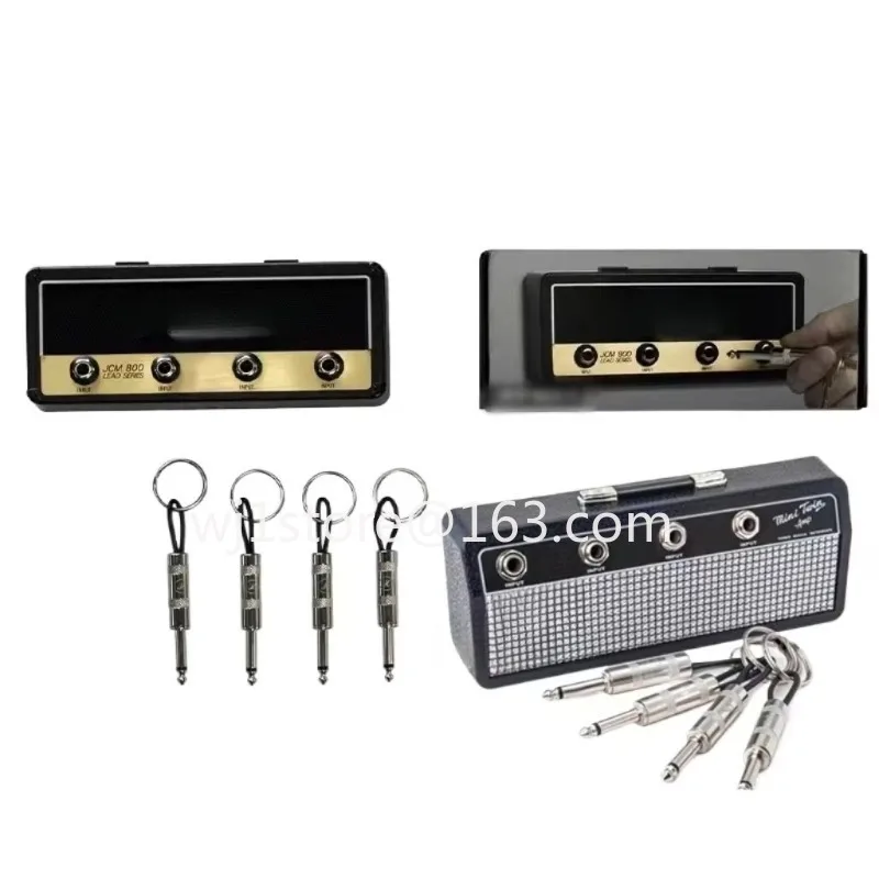 Guitar Key Hanging Case with 4 Keychains Household Key Hook for Musician Instrument Accessories