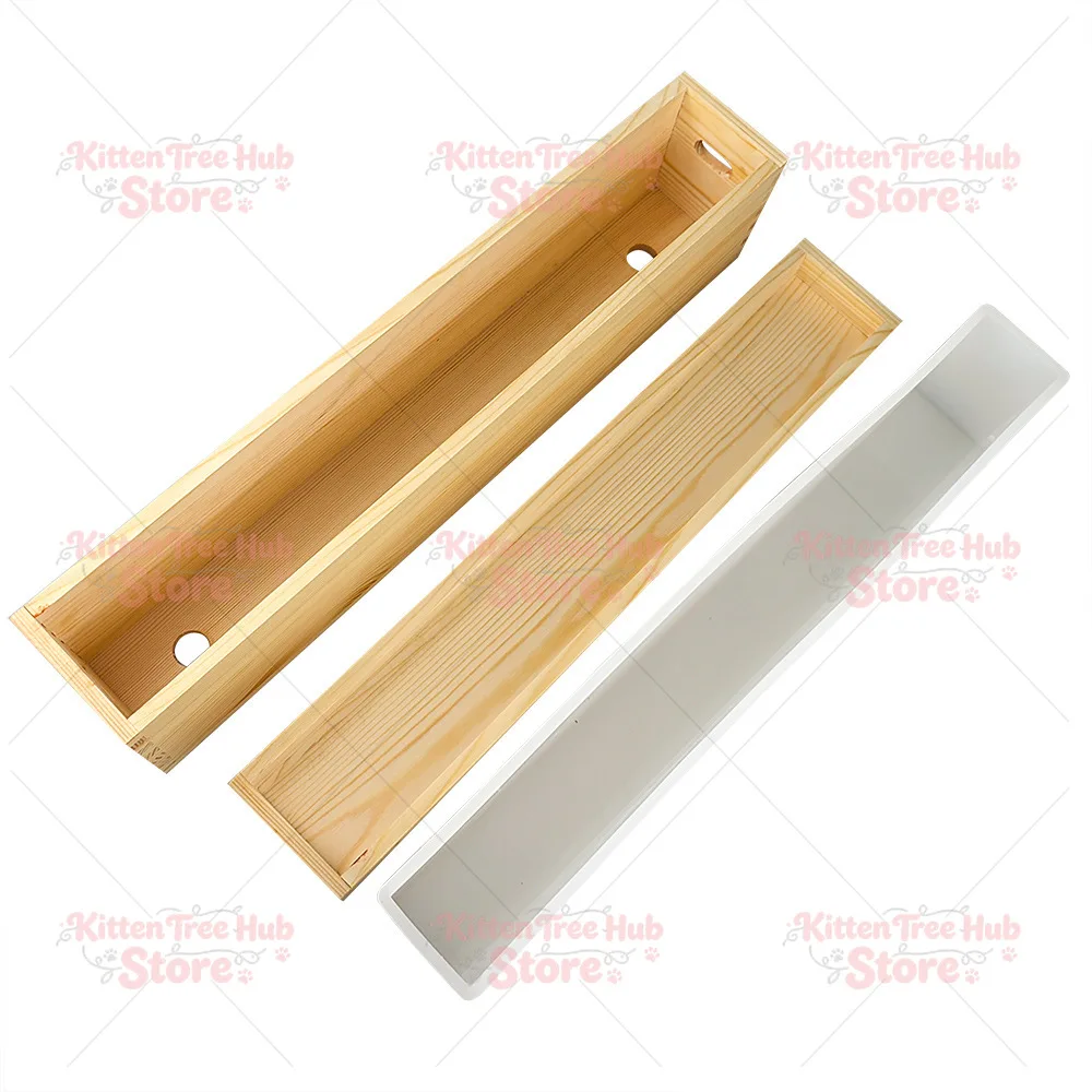 Handmade Soap with Lid Wooden Box Long Strip Width 5cm Soap Rendering Silicone Mold