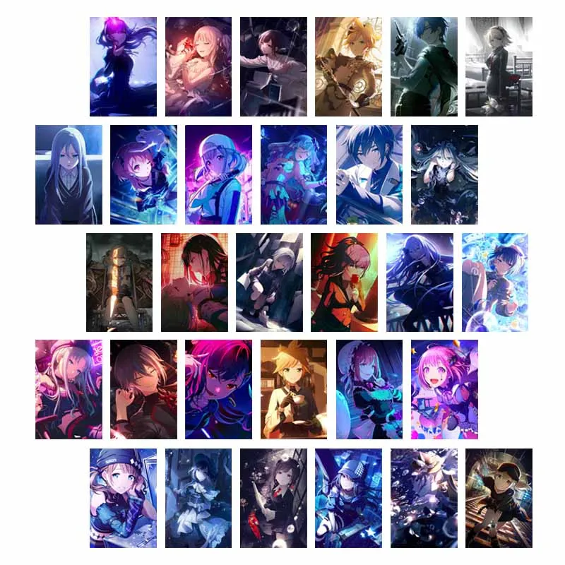 

10/30Pcs Anime Game Project Sekai Wall Collage Kit Cute Cartoon Figure Postcards Greeting Wish Card Home Decor Mural Teens Gifts