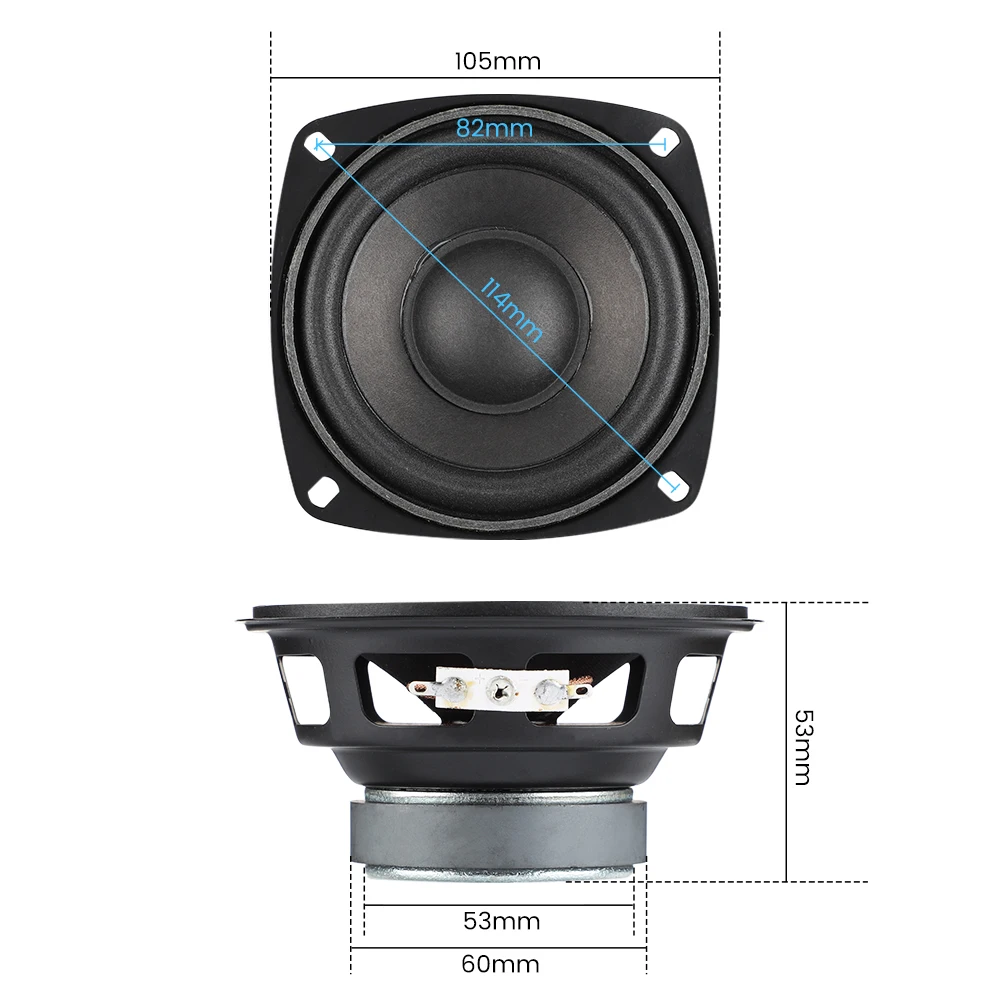 AIYIMA 2Pcs 4 Inch Audio Speakers 4 Ohm 20W Full Range Loudspeaker Home Theater Tweeter Midrange Woofer Sound Amplifier Speaker