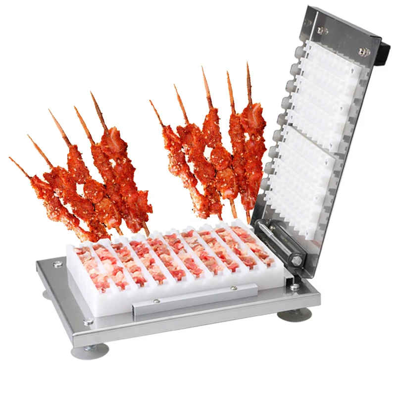 Manual Meat Skewer Machine Skewer Kebab Maker Beef Pork Meat Barbecue Stringer String Machine BBQ Tool