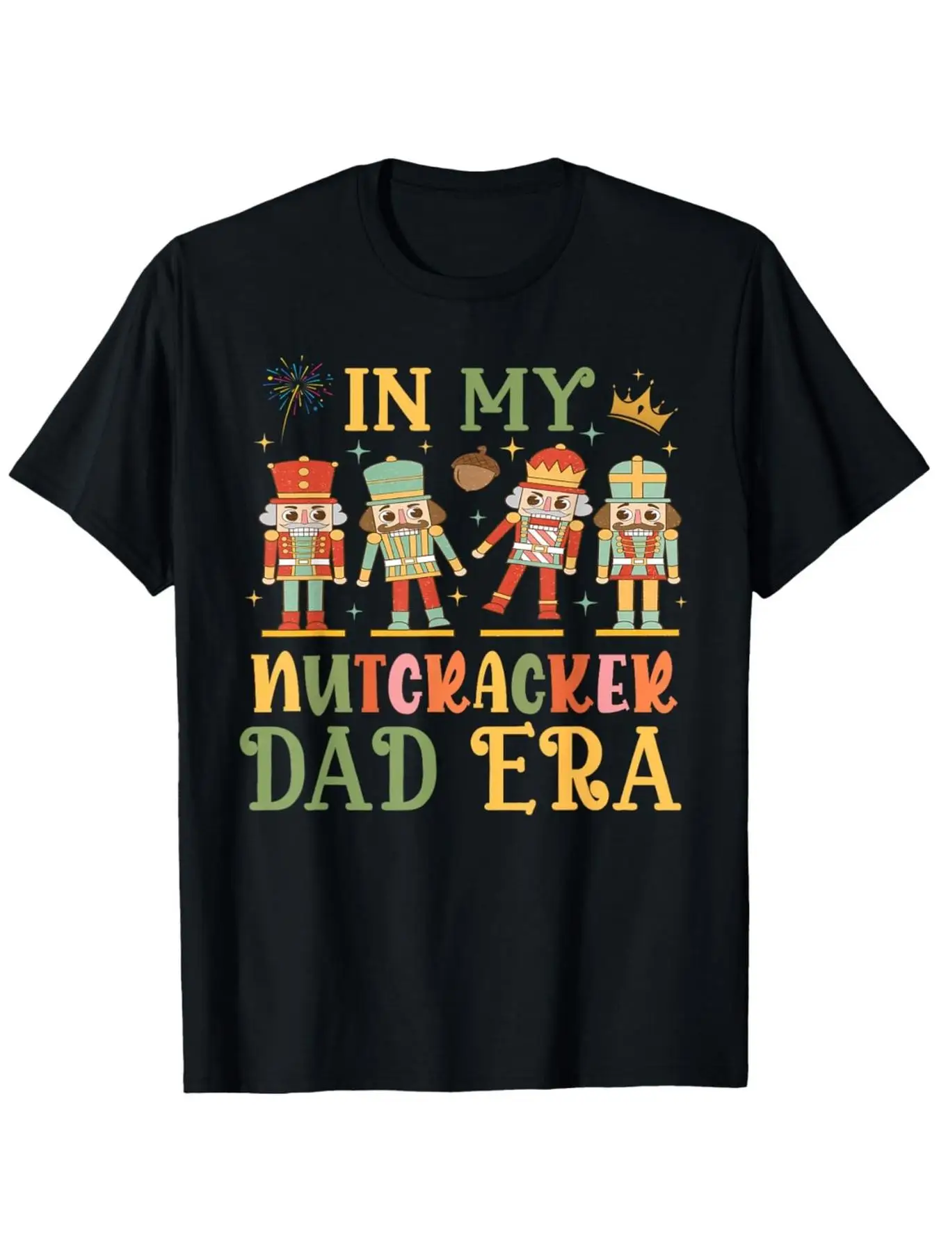 Men's "In My Nutcracker Dad Era" Christmas T-Shirt - Ultra-Soft Breathable Crew Neck Tee with Nutcracker Soldier Print, Casual A