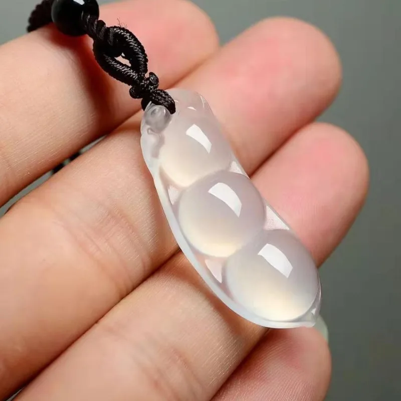 

Нефритовый халцедон, агат, зеленая фасоль, кулон для мужчин и женщин