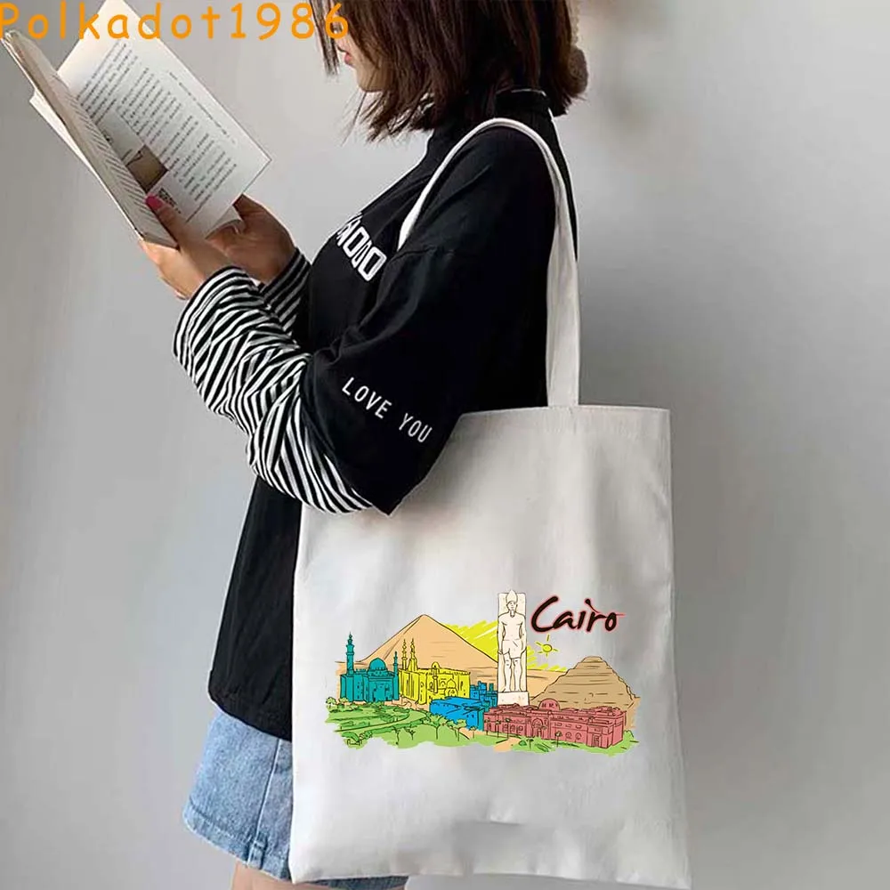 Agra Antalya Barcelona Berlin Budapest Buenos Aires Cairo Calgary Cape Town Chicago Hand Drawn Painting Canvas Tote Bag Handbags