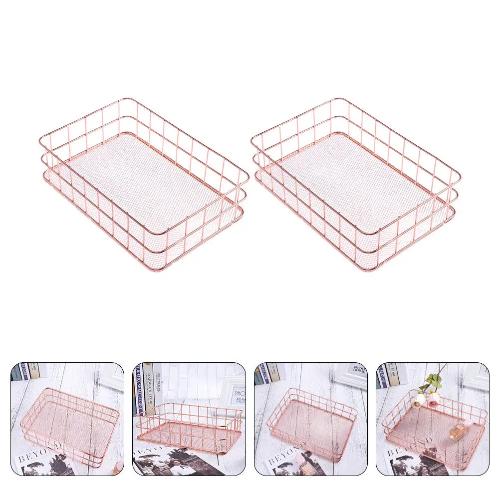 

2Pcs Guest Towel Basket Napkin Holder for Bathroom Guest Room Kitchen Utensil Storage Organizer Elegant Natural Decorative Tray