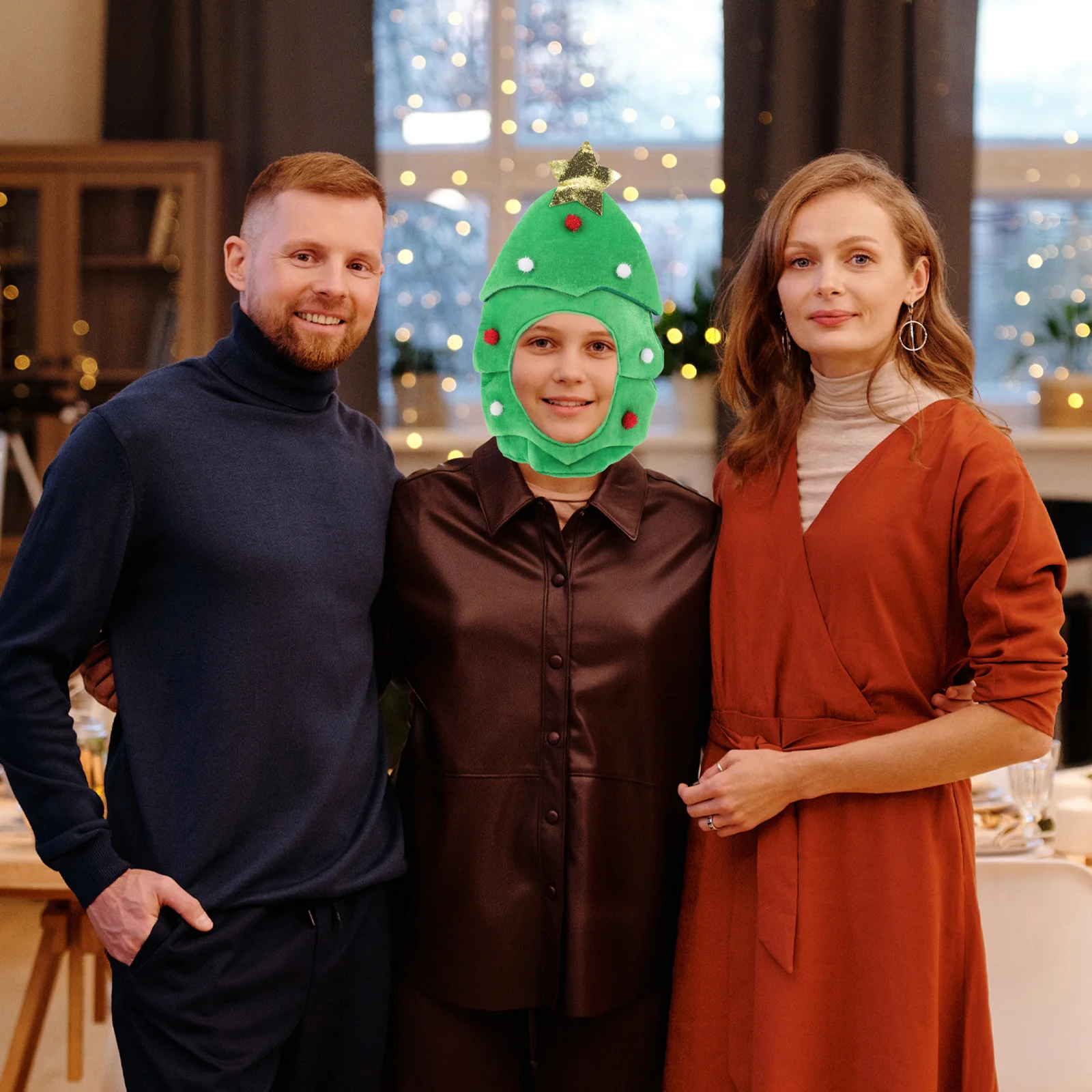 

Christmas Tree Hat For Adults Holiday Party Favor Xmas Headwear Festive Costume Accessory Pine Tree Cap Unisex Lightweight