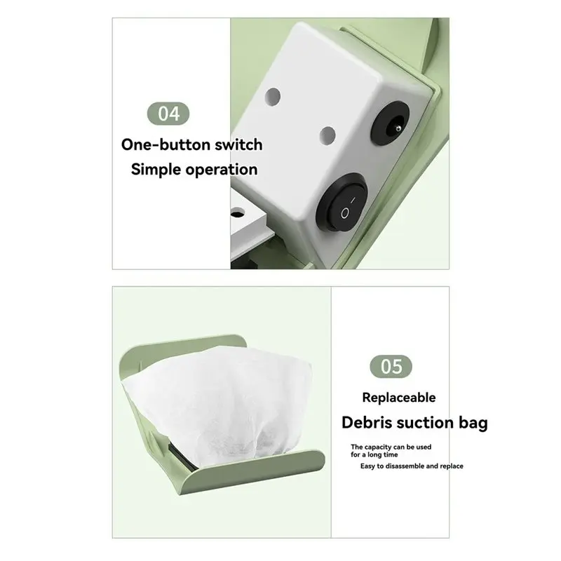 【ABODE】جمع الغبار الصامت الجديد للأظافر لمروحة الأظافر مجمع الغبار مروحة مكنسة قابلة للتعديل لصالون أو مانيكير المنزل