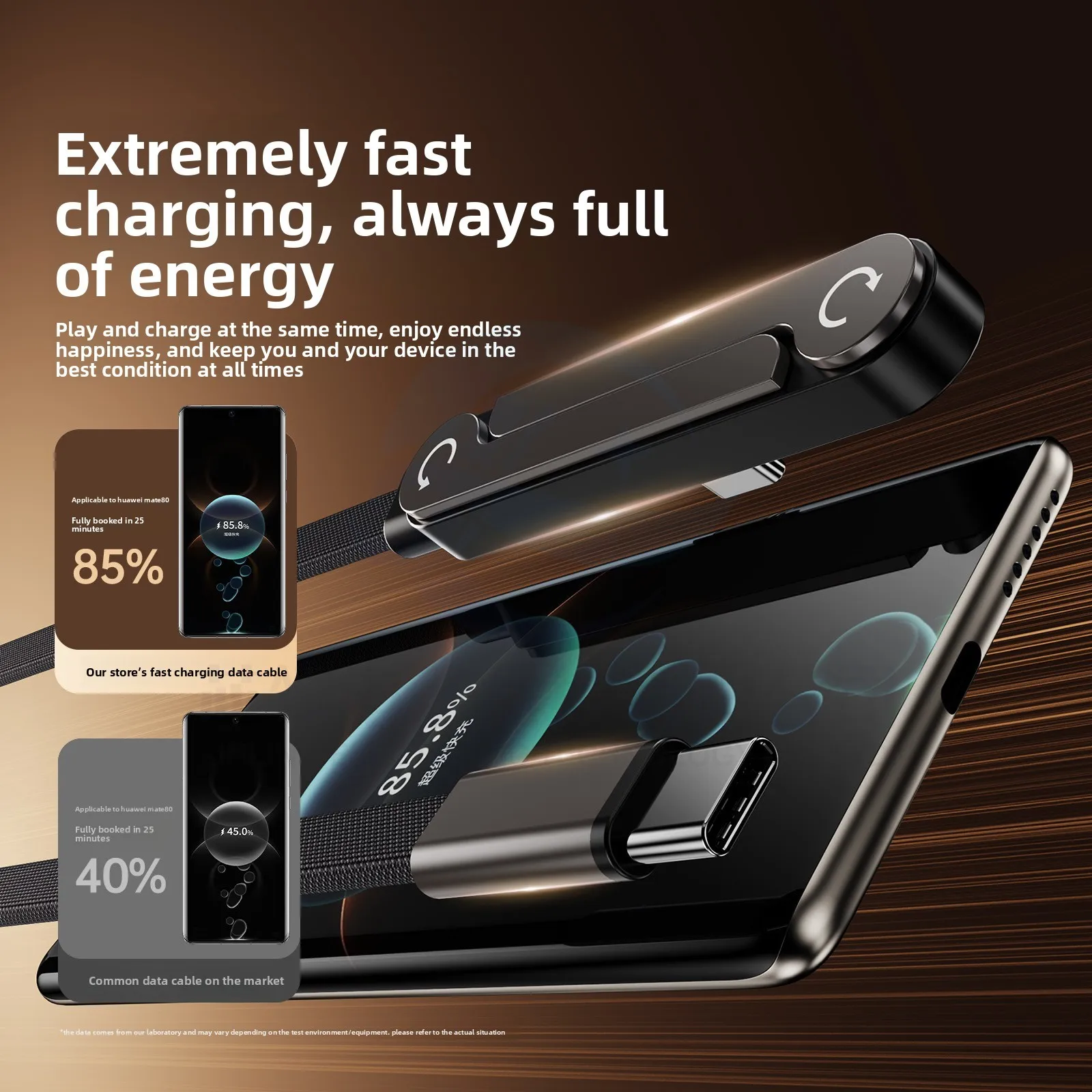 240W Folding Bracket Elbow Braided Charging Cable Is Suitable for All Mobile Phones, for Huawei Tablet Mobile Game Data Cable