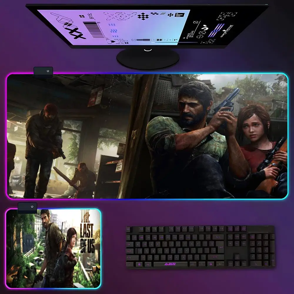 The Last of US Mouse Pad RGB Luminous 700X400mm Large Table Pad Encrypted Anti Skid Super Large Mouse Pad