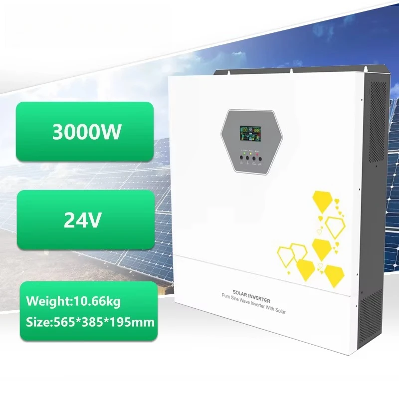3600 watts solar inverter 3.6kw 24V DC 220V 230V AC hybrid inverter  controller pure sine wave built-in grid three-phase