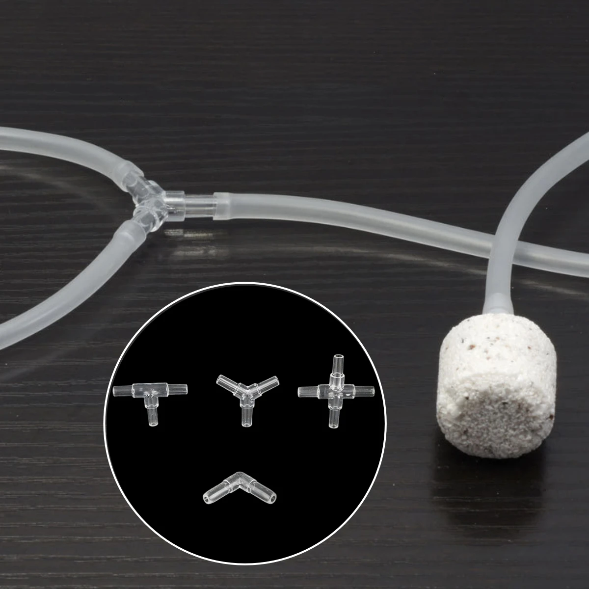 4mm Fish Tank Oxygen Pump Hose Connector Straight/Elbow/Tee/Y-shape 3-way/4-way Air Pump Joint Transparent/Black/White 30/100Pcs