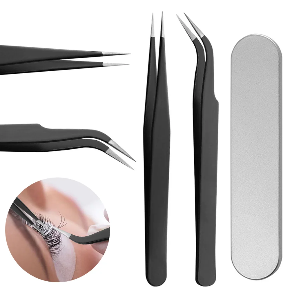 1/3/10PC Wimpern Verlängerung Pinzette Edelstahl Gebogene Spitze Gerade Augenbraue Falsche Wimpern Pinzette Nail art Make-Up-Tool