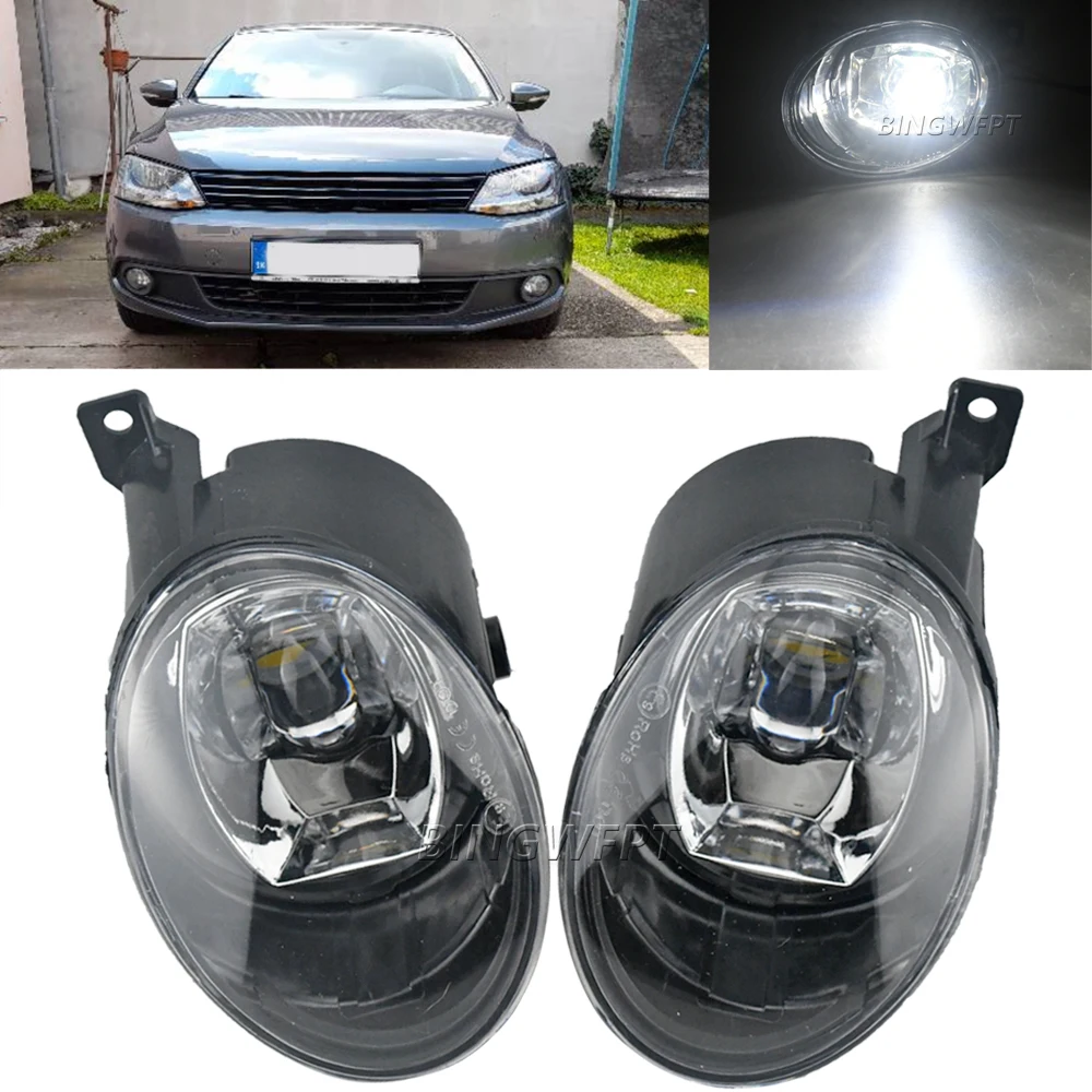 1Pair For Volkswagen Jetta Mk6 Varaint 2010 2011 2012 2013 2014 LED Fog Light DRL 9006 Car Fog Driving Lamp