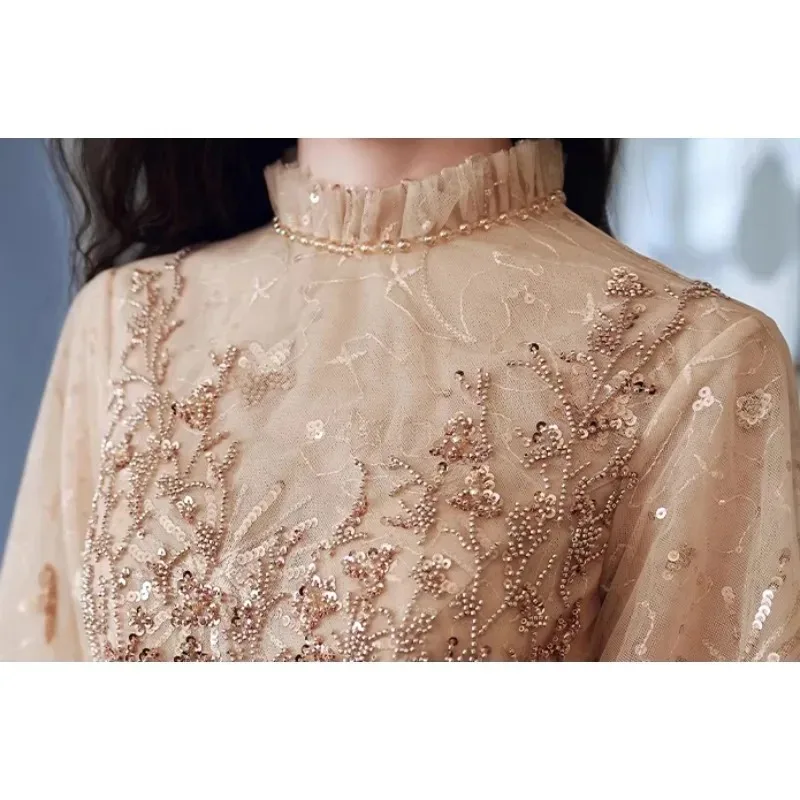 Galajurk Lange A-lijn Kant Applicaties Dames Formele Jurk Voor Avondfeest Robe De Soiree Vloerlengte