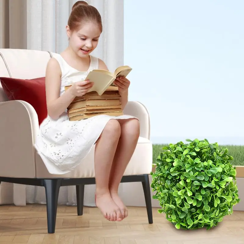 Artificial Topiary Ball Non-Fading Artificial Plant Ball UV Resistant Fake Plant Sphere Faux Grass Decor For Garden Backyard