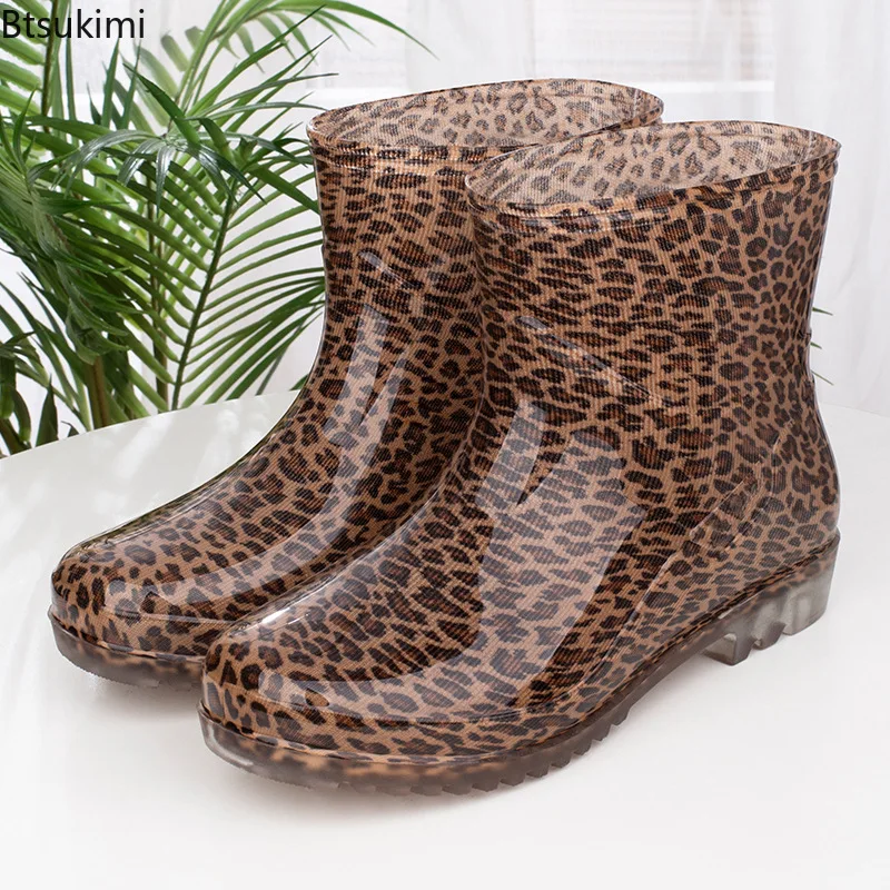 Fashion Women's Waterproof Rain Boots Warm Fleece Lined Anti Slip Kitchen Work Shoes Comfortable Outdoor Rain Shoes Short Boots view 4