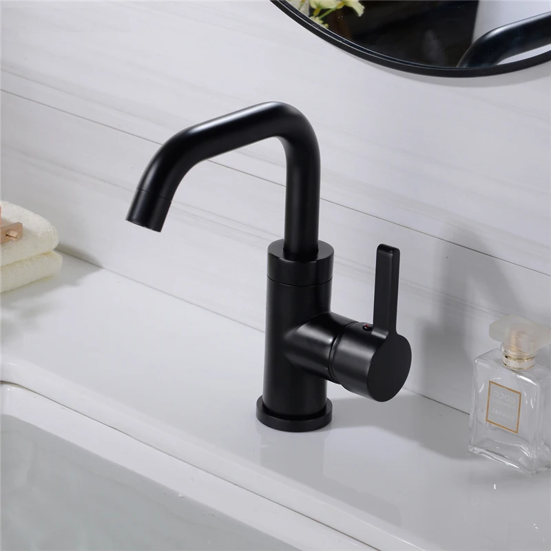 

Stainless Steel Kitchen Faucet Deck Sinks Faucet Arch 360 Degree Swivel Single Handle Cold and Hot Water Lavatory Sink Tap