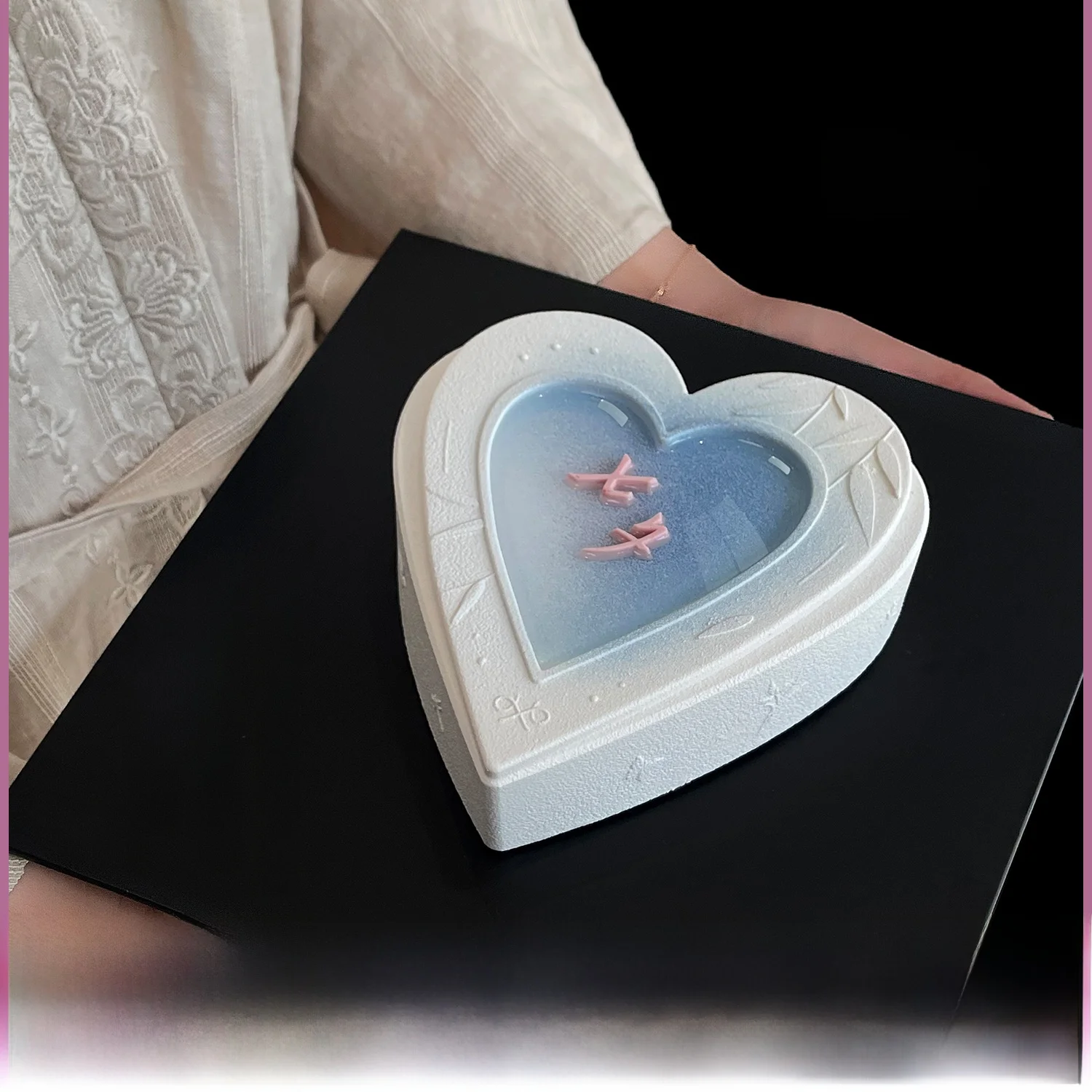 

Оригинальная силиконовая форма Fuxi National Sle Heart Swirl Pool New Chinese Love Mousse Cake Qixi Text для выпечки и приготовления пищи